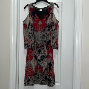 (Worn once) Paisley cut out shoulder dress